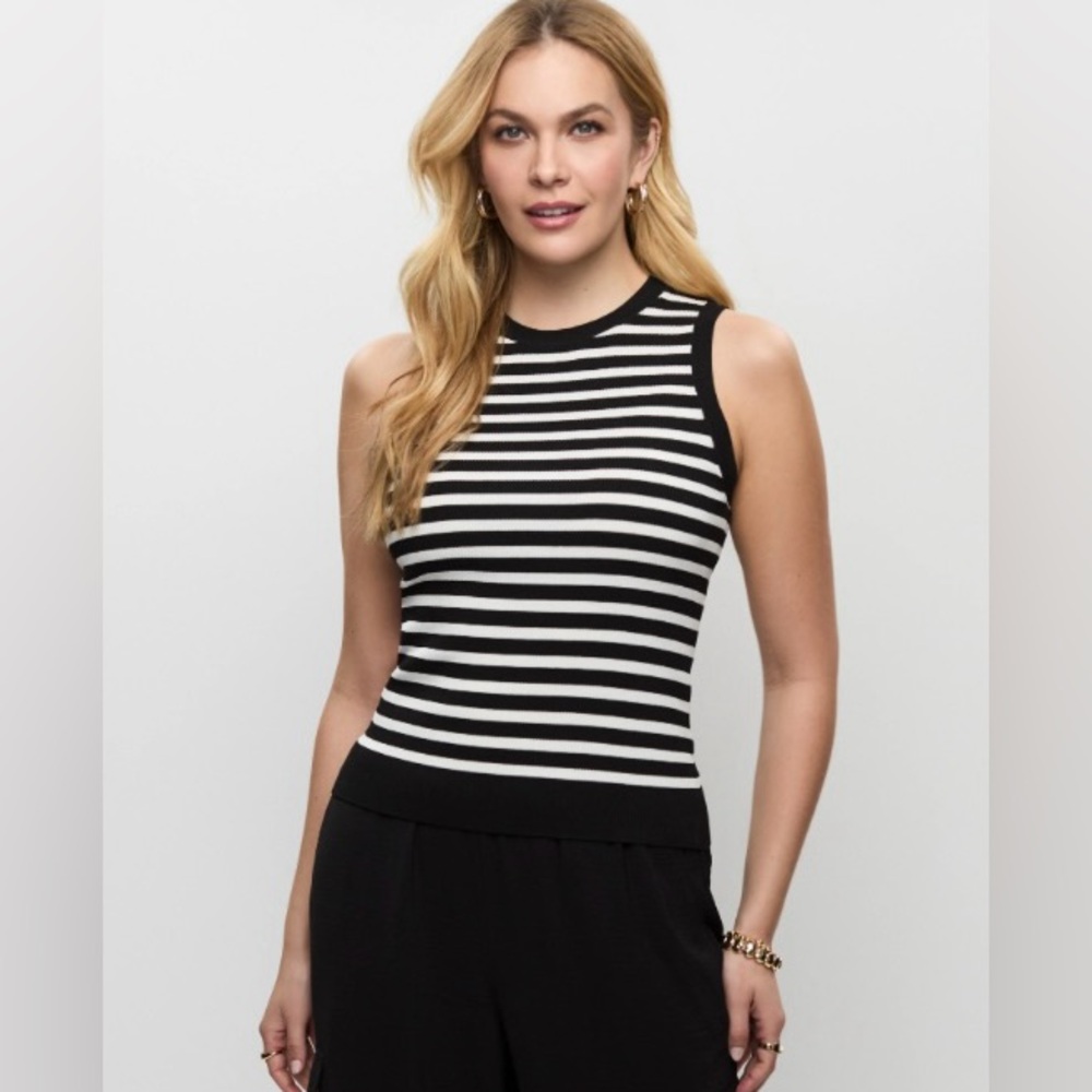 Talbots Classic Black and White Striped Tank Top
SIZE P-Large